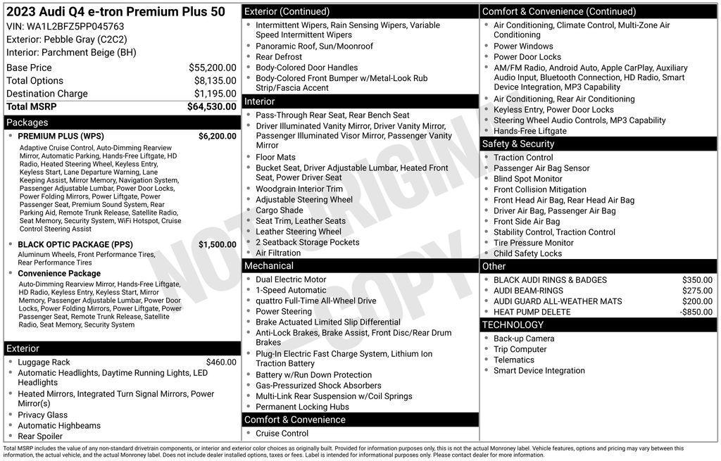 used 2023 Audi Q4 e-tron car, priced at $30,199