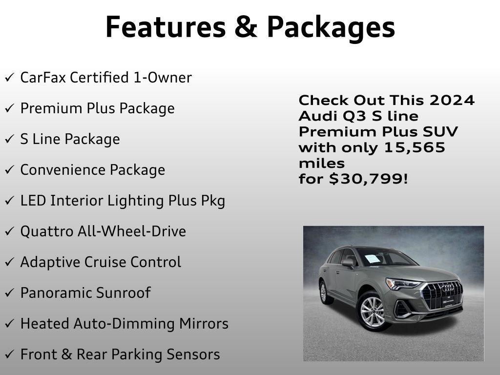 used 2024 Audi Q3 car, priced at $30,799