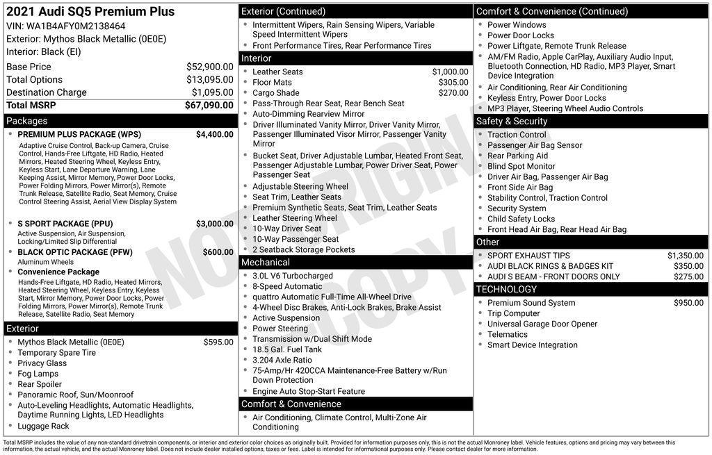 used 2021 Audi SQ5 car, priced at $29,999