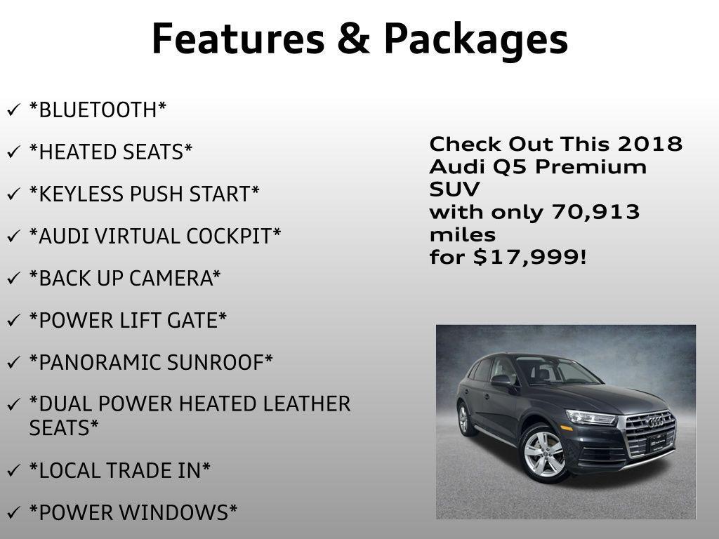 used 2018 Audi Q5 car, priced at $17,999