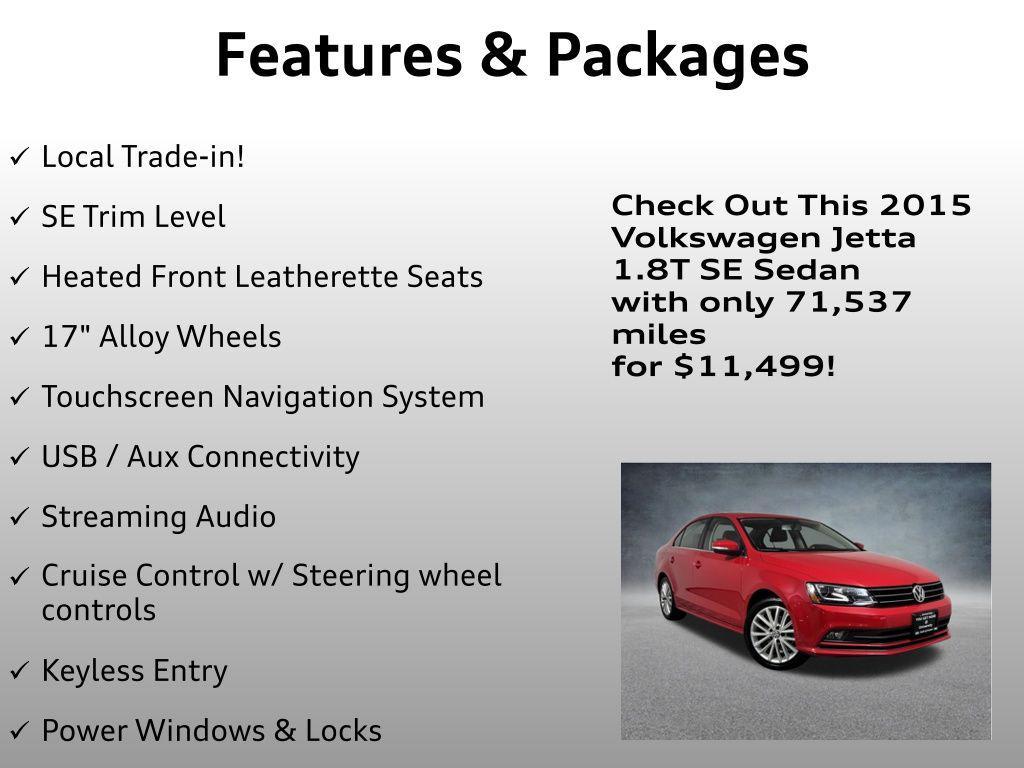 used 2015 Volkswagen Jetta car, priced at $11,499