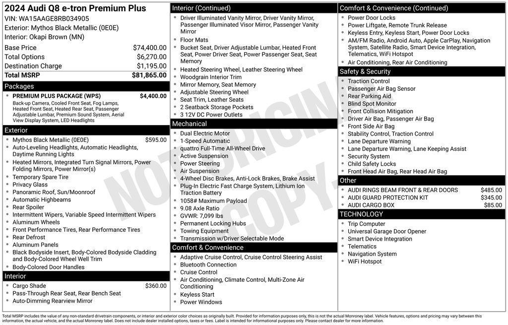 used 2024 Audi Q8 e-tron car, priced at $41,999