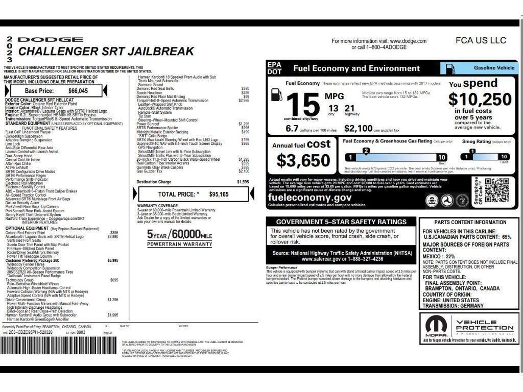 used 2023 Dodge Challenger car, priced at $87,950
