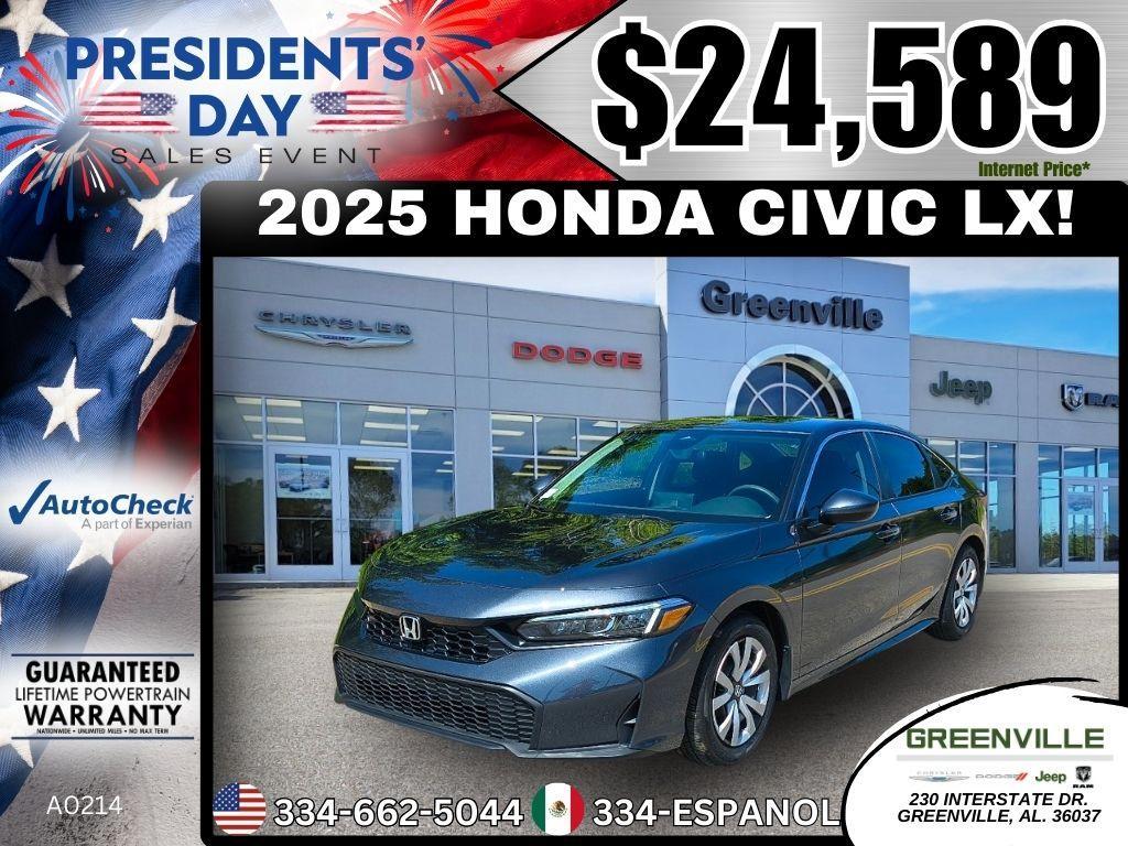 used 2025 Honda Civic car, priced at $24,589