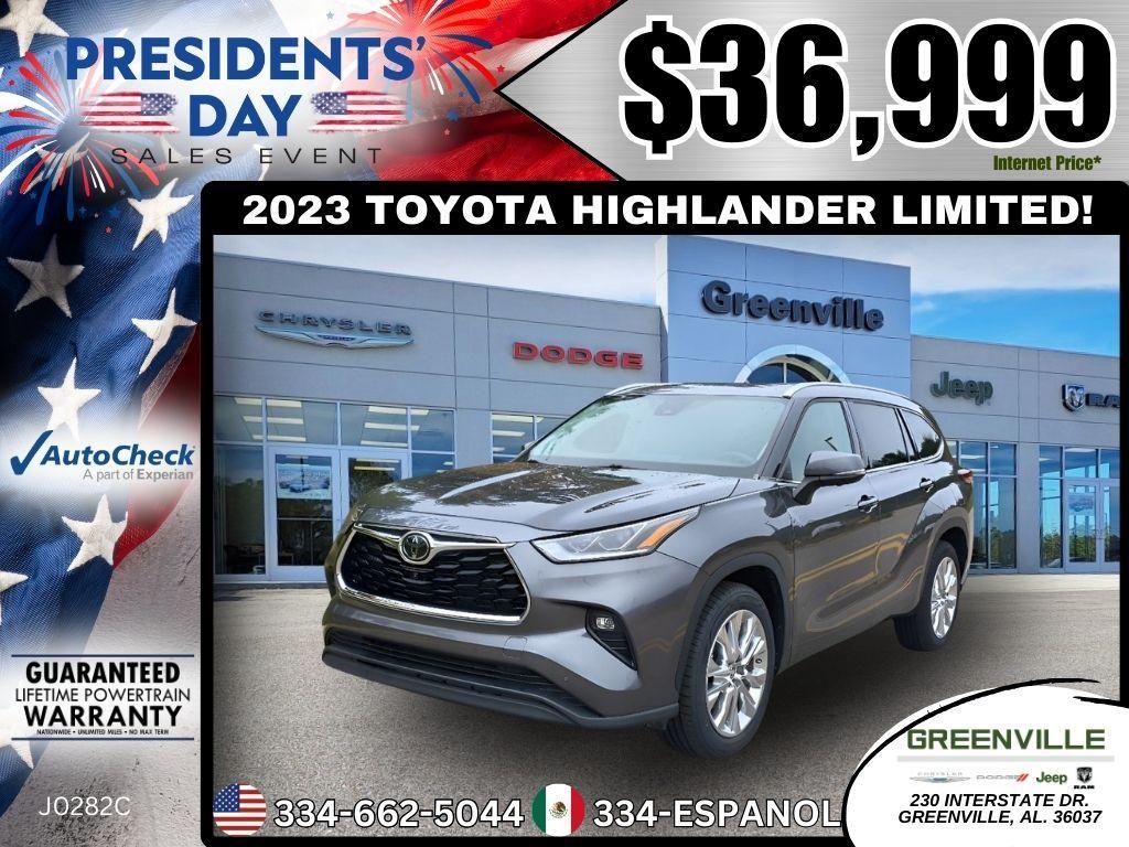 used 2023 Toyota Highlander car, priced at $36,999