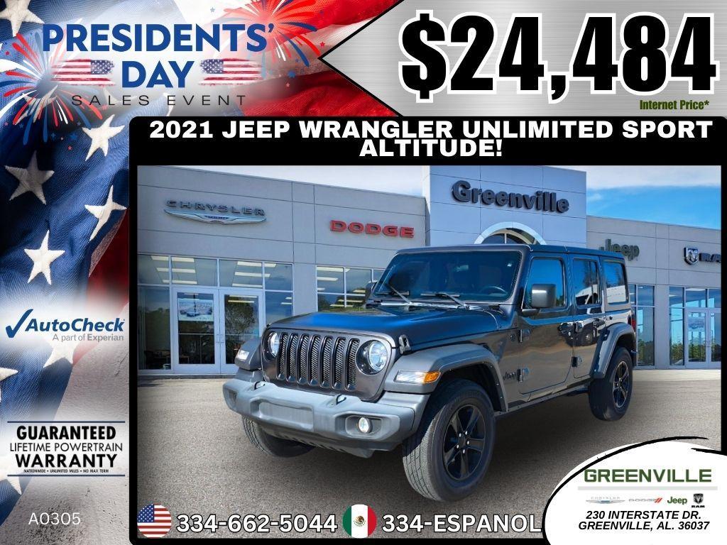 used 2021 Jeep Wrangler Unlimited car, priced at $24,484