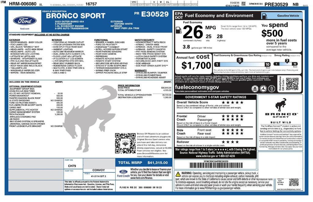 used 2023 Ford Bronco Sport car, priced at $27,075