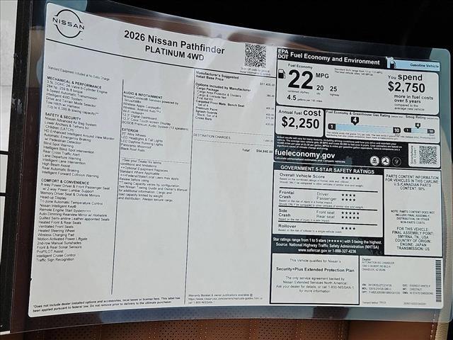 new 2026 Nissan Pathfinder car, priced at $52,840