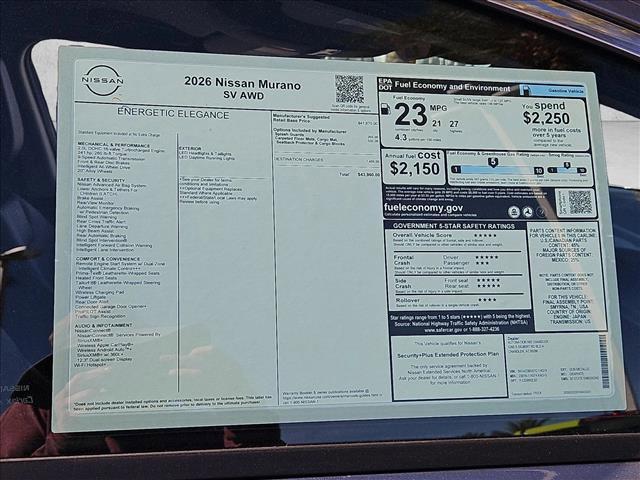 new 2026 Nissan Murano car, priced at $37,653