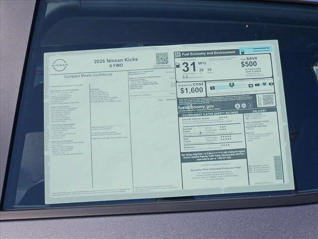 new 2026 Nissan Kicks car, priced at $24,316