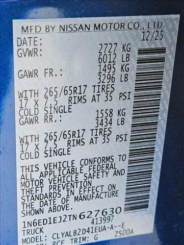 new 2026 Nissan Frontier car, priced at $37,930