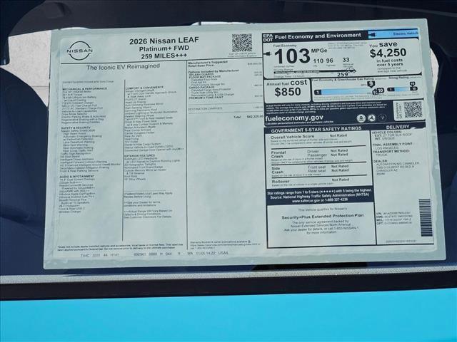 new 2026 Nissan Leaf car, priced at $42,325