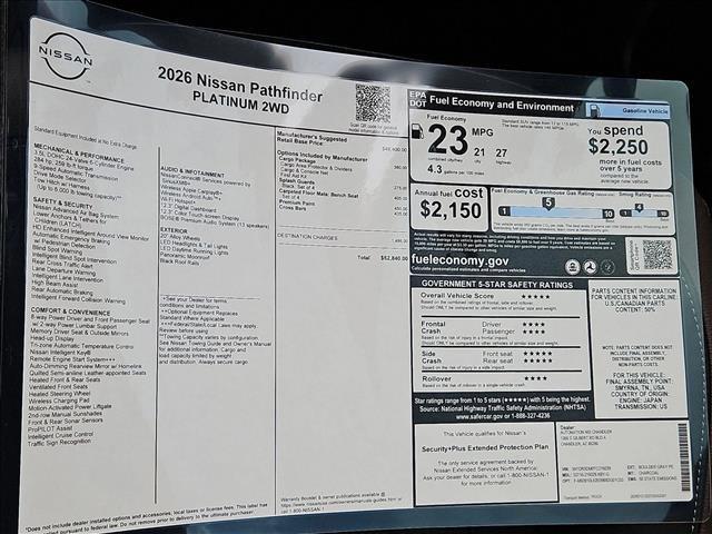 new 2026 Nissan Pathfinder car, priced at $50,840