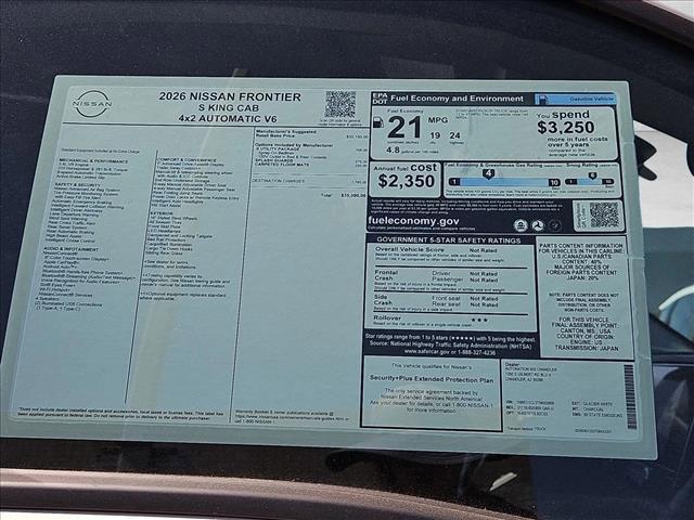 new 2026 Nissan Frontier car, priced at $34,167