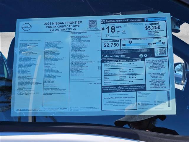 new 2026 Nissan Frontier car, priced at $48,745