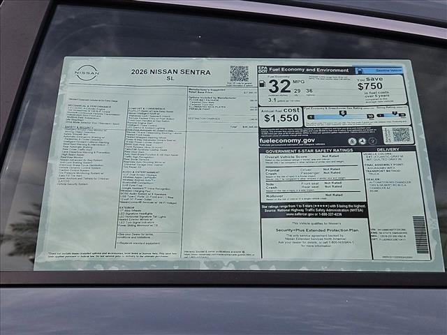 new 2026 Nissan Sentra car, priced at $27,939