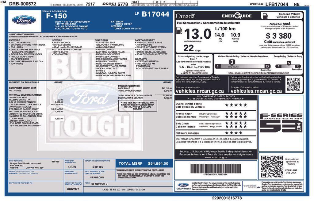 used 2020 Ford F-150 car, priced at $14,161