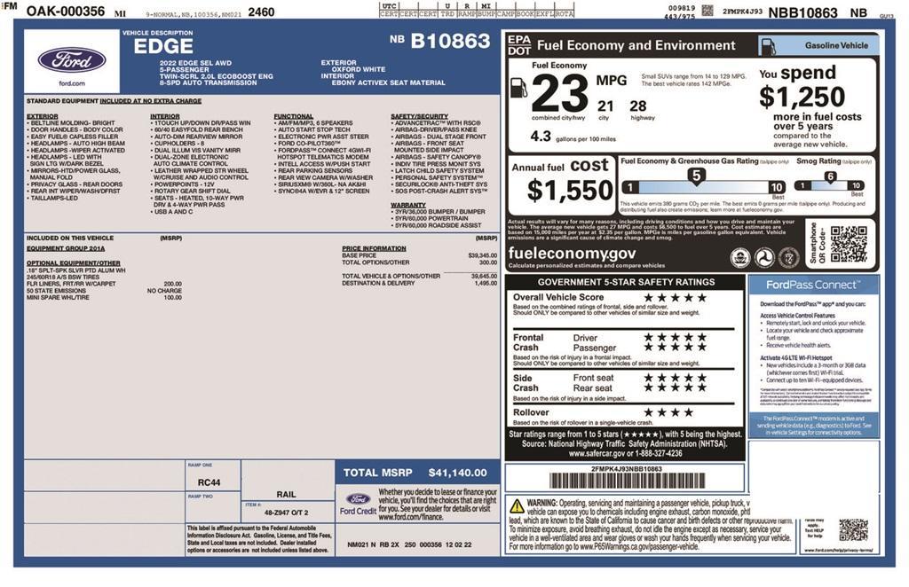 used 2022 Ford Edge car, priced at $24,421