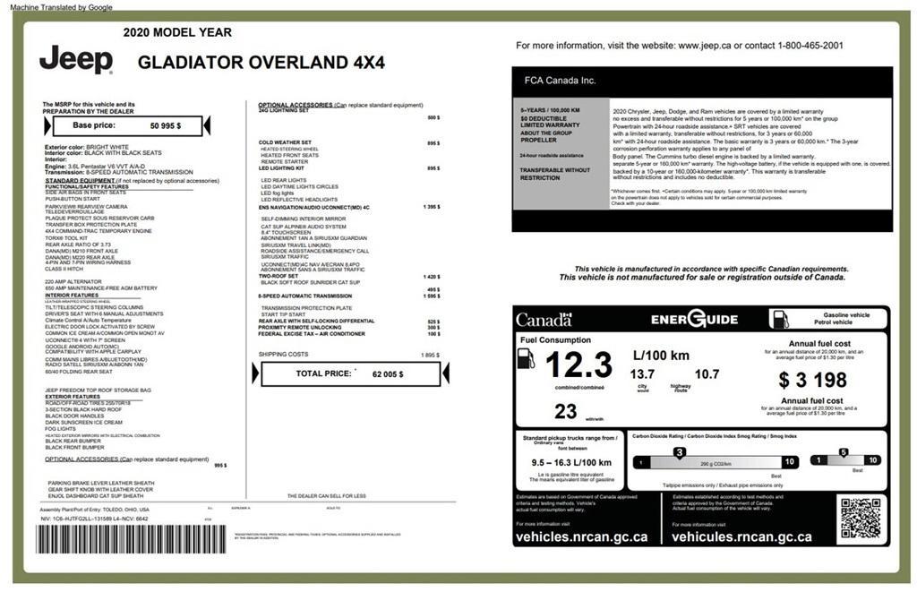 used 2020 Jeep Gladiator car, priced at $28,458