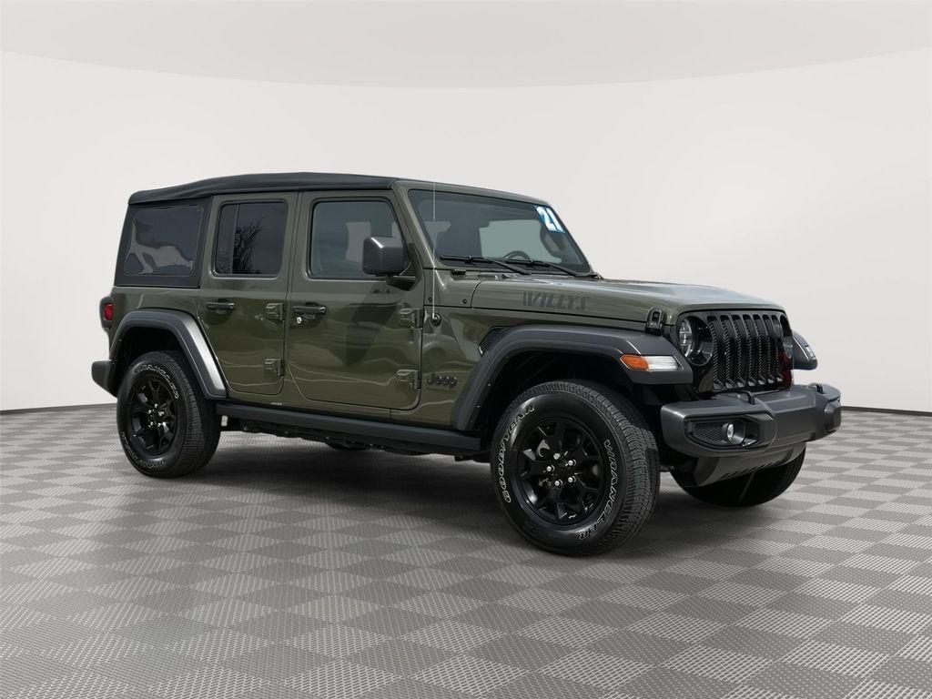used 2021 Jeep Wrangler car, priced at $28,500