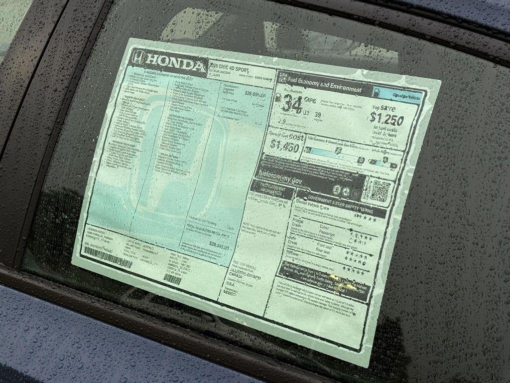 new 2026 Honda Civic car, priced at $28,345