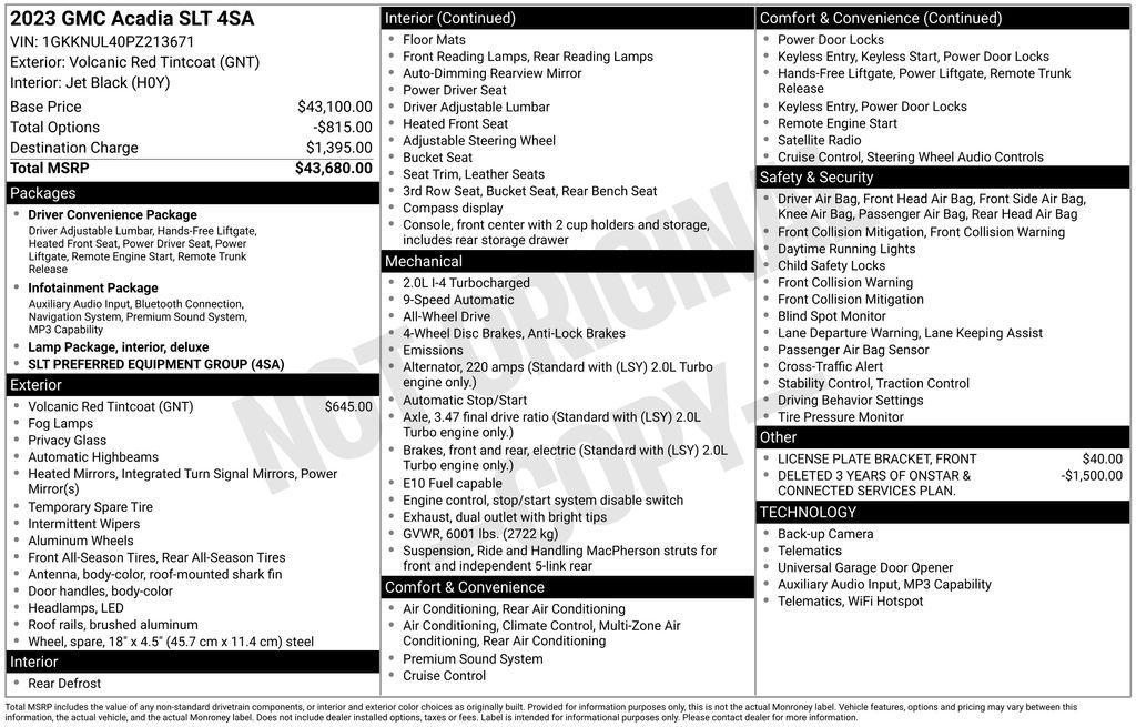 used 2023 GMC Acadia car, priced at $26,900