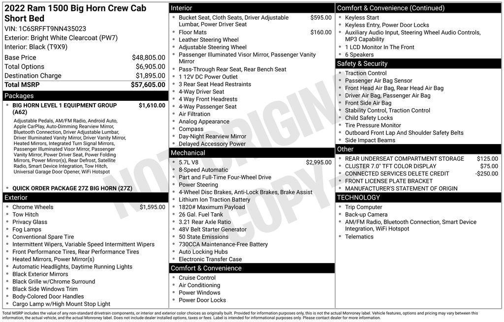used 2022 Ram 1500 car, priced at $31,900