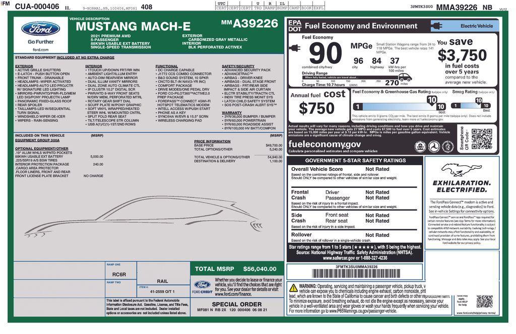 used 2021 Ford Mustang Mach-E car, priced at $26,250