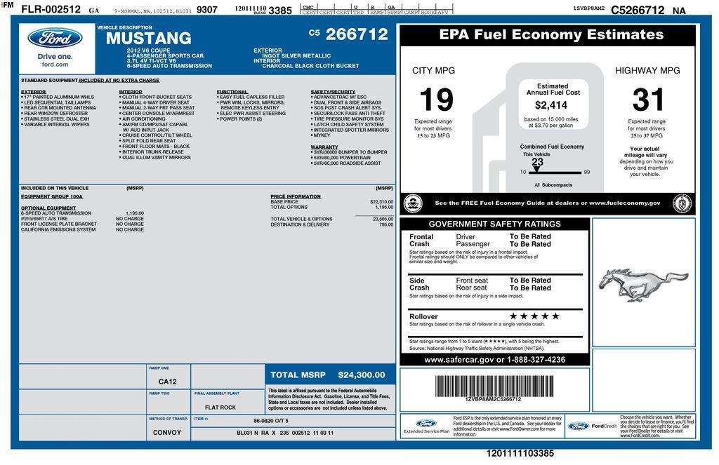 used 2012 Ford Mustang car, priced at $11,900