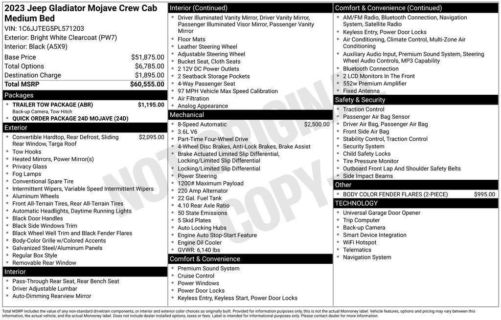 used 2023 Jeep Gladiator car, priced at $35,400