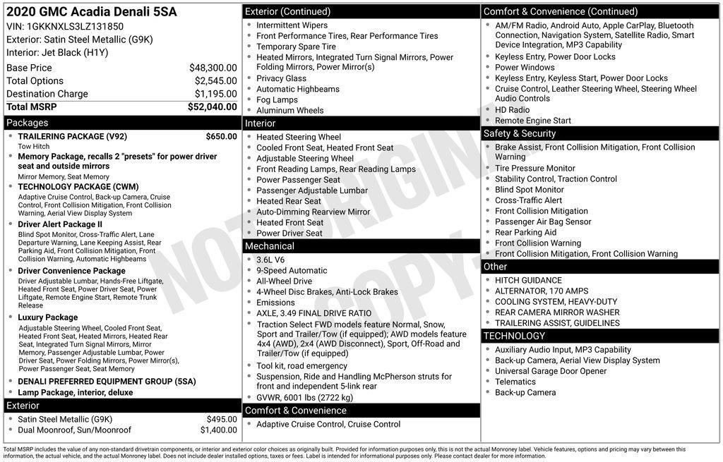 used 2020 GMC Acadia car, priced at $25,758