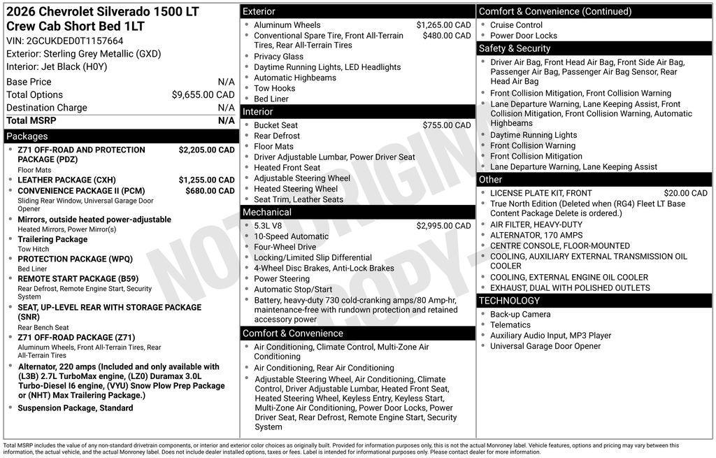 new 2026 Chevrolet Silverado 1500 car, priced at $53,863