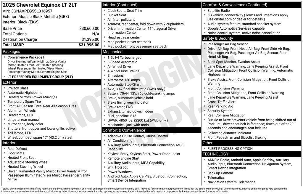 used 2025 Chevrolet Equinox car, priced at $31,191