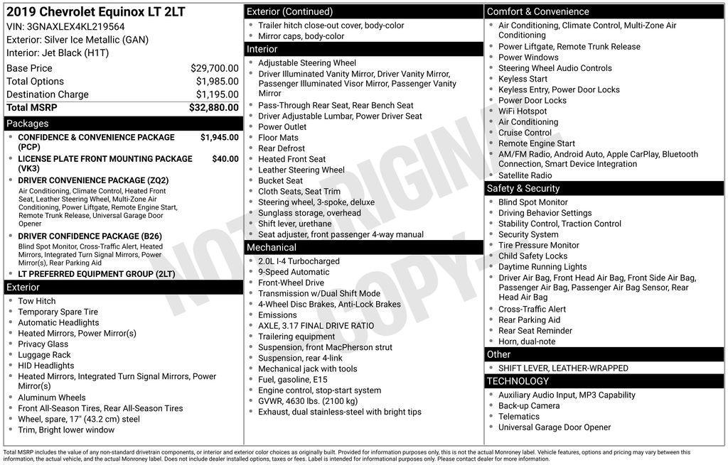 used 2019 Chevrolet Equinox car, priced at $15,625