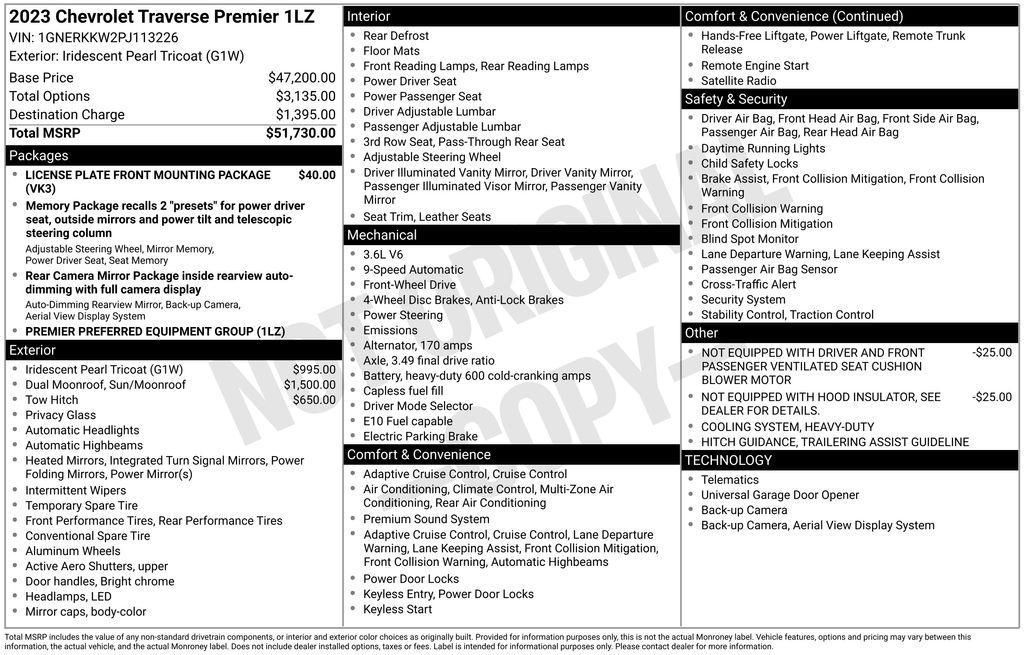 used 2023 Chevrolet Traverse car, priced at $37,575