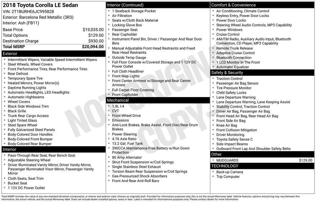 used 2018 Toyota Corolla car, priced at $13,370