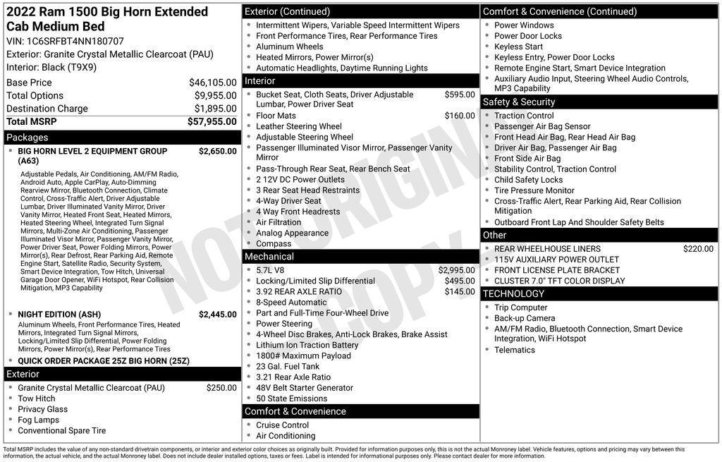 used 2022 Ram 1500 car, priced at $33,330