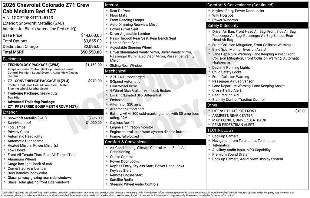 new 2026 Chevrolet Colorado car, priced at $44,279