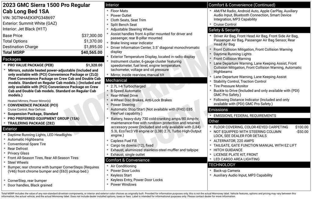 used 2023 GMC Sierra 1500 car, priced at $23,300