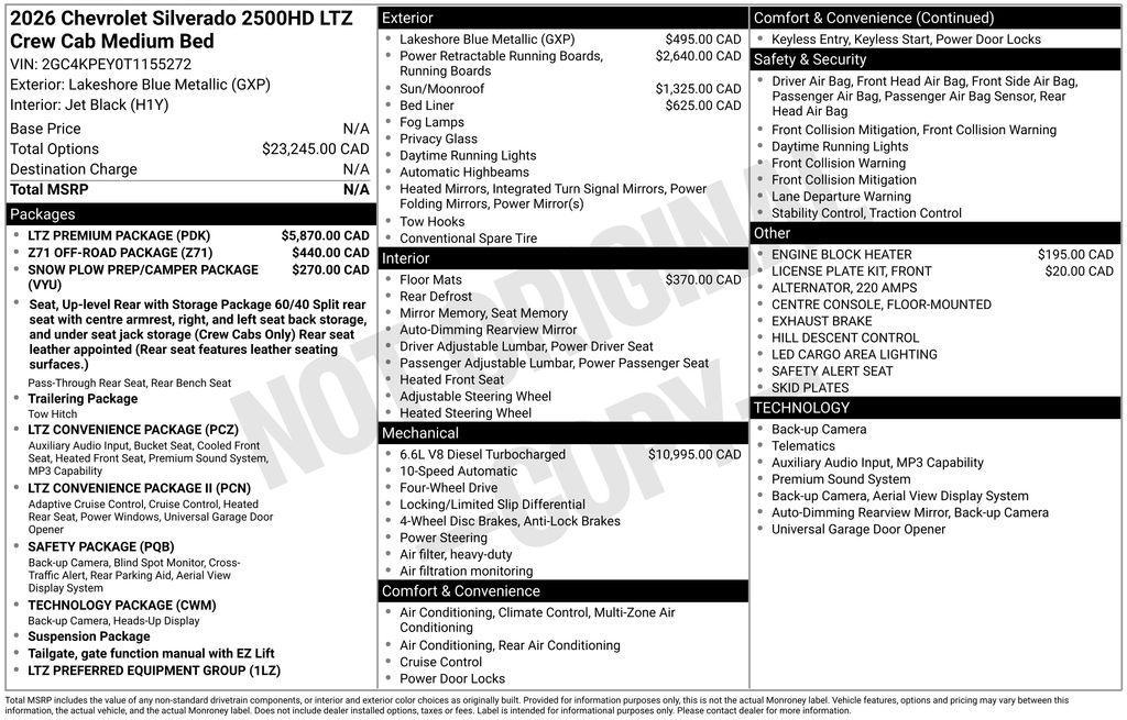 new 2026 Chevrolet Silverado 2500 car, priced at $78,891