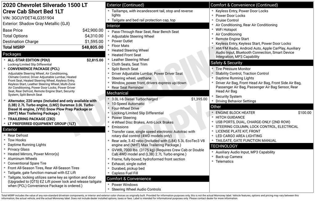 used 2020 Chevrolet Silverado 1500 car, priced at $28,184