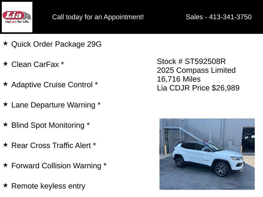 used 2025 Jeep Compass car, priced at $26,989