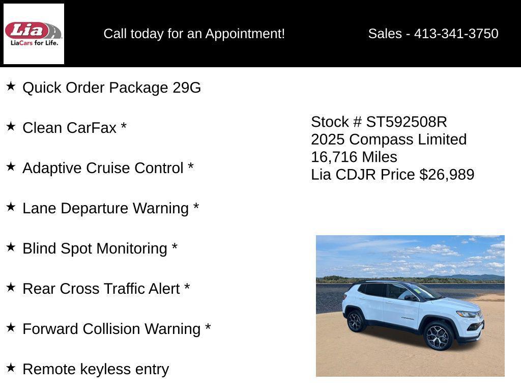 used 2025 Jeep Compass car, priced at $26,989
