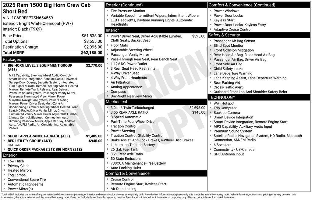 used 2025 Ram 1500 car, priced at $41,000