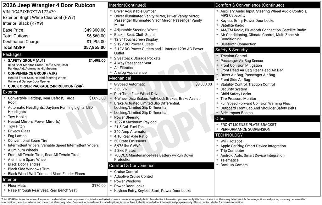 new 2026 Jeep Wrangler car, priced at $56,605