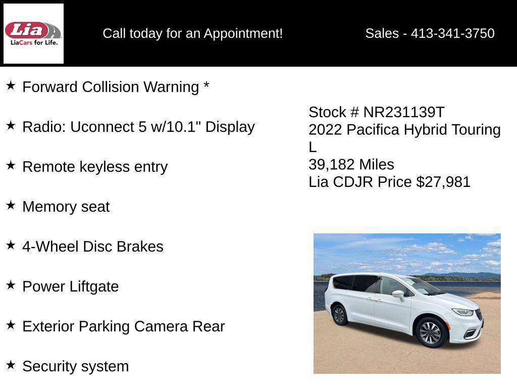 used 2022 Chrysler Pacifica Hybrid car, priced at $27,981