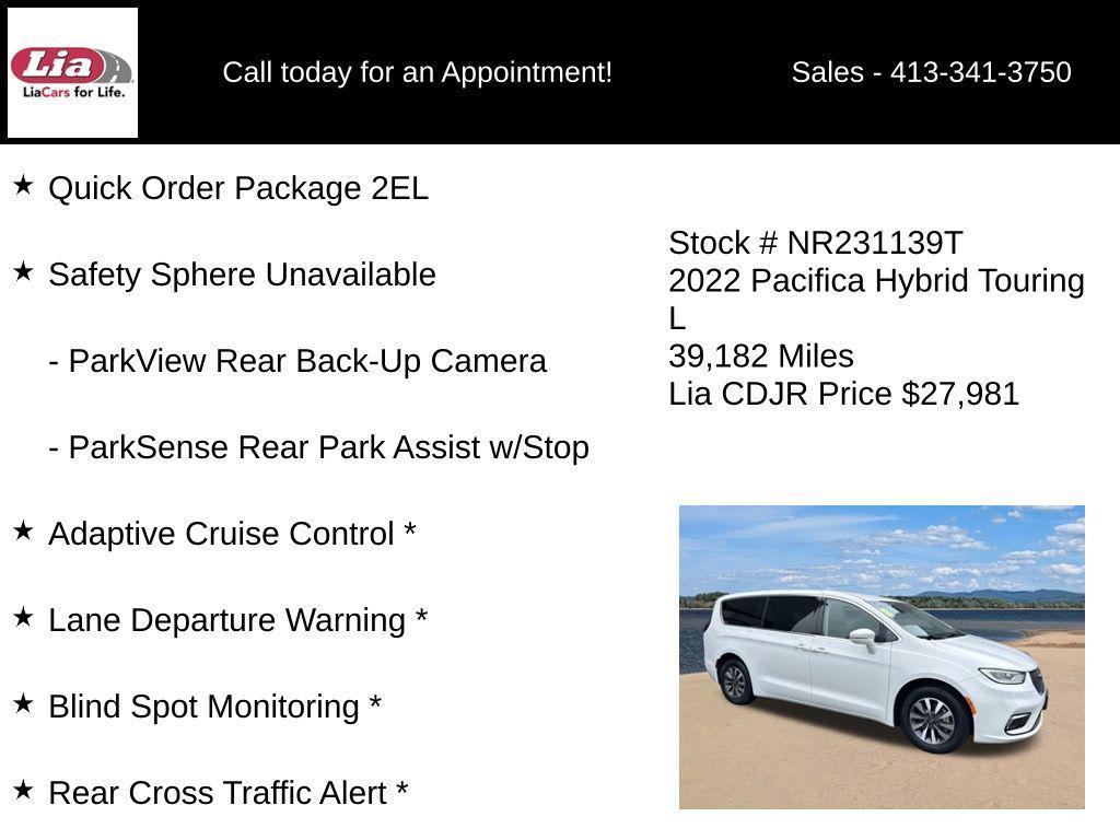 used 2022 Chrysler Pacifica Hybrid car, priced at $27,981