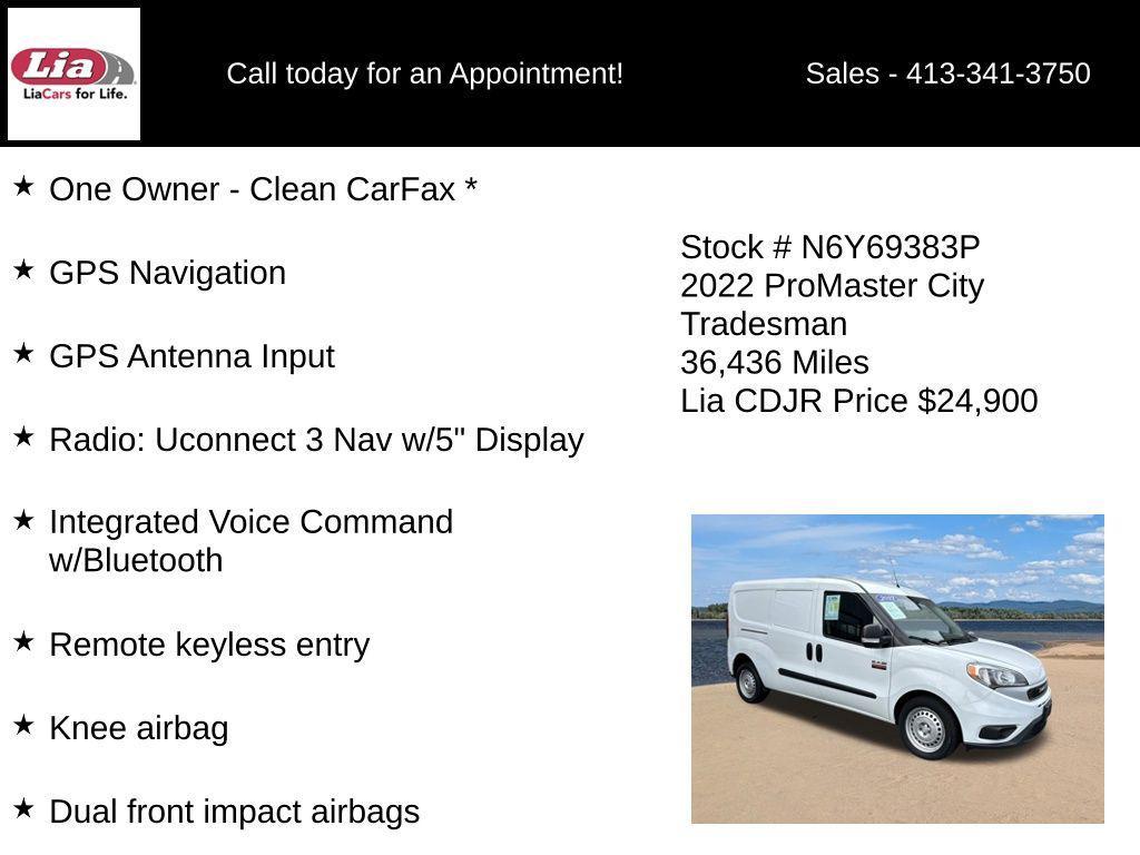 used 2022 Ram ProMaster City car, priced at $24,900