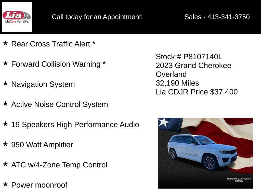 used 2023 Jeep Grand Cherokee car, priced at $37,400