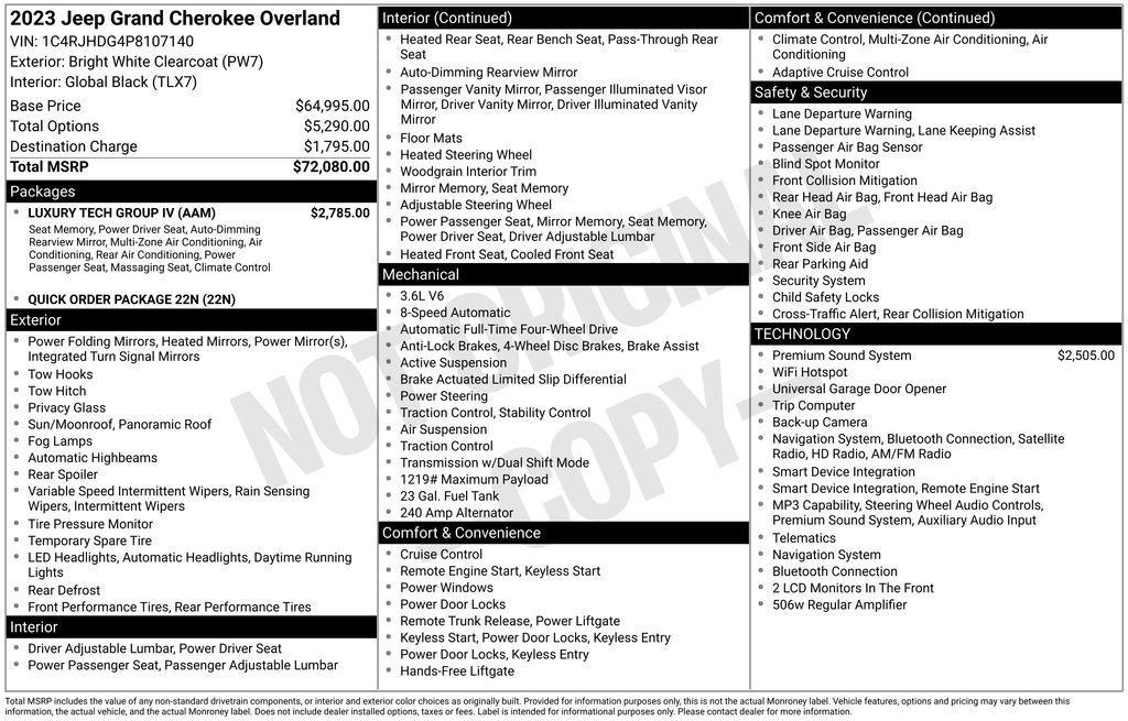 used 2023 Jeep Grand Cherokee car, priced at $37,600